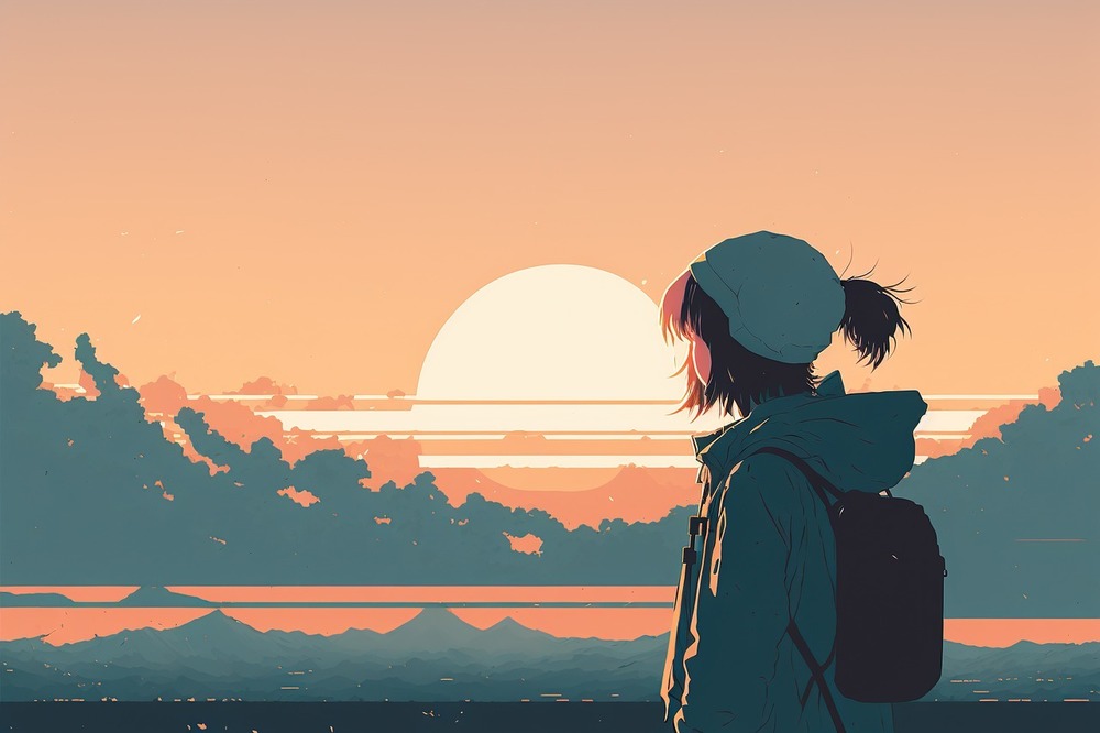 Anime sunset