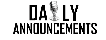 Announcements for January 29, 2020