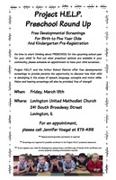 Preschool Round Up Set for March 13