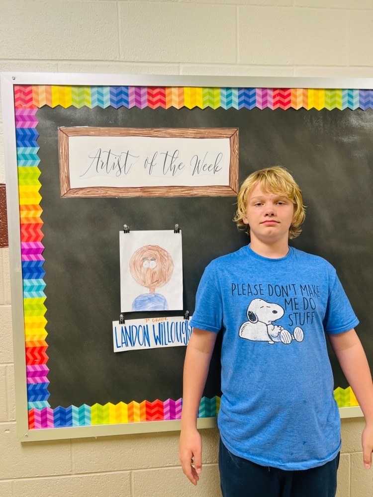 Artist of the Week this week:  Landon Willoughby. Congrats!